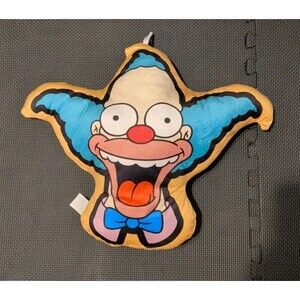 The Simpsons Krusty The Clown Pillow Universal Studios Plush 20”x17” Stuffed Toy